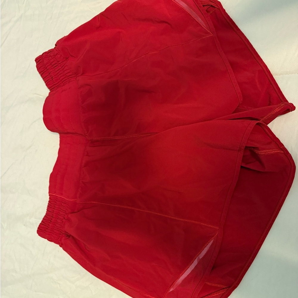 Lululemon Red Hotty Hot Athletic Shorts 4in